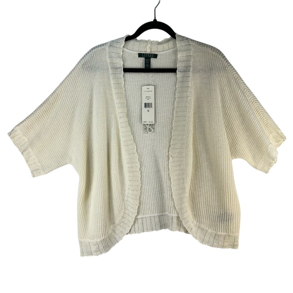 Lauren Ralph Lauren Off-White Open Knit Shrug Cardigan Women’s One-Size